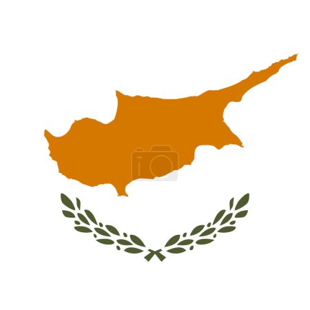 Bandera de Chipre - sólido cuadrado vector plano con esquinas afiladas.