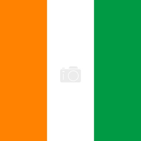 Cote d Ivoire flag - solid flat vector square with sharp corners.