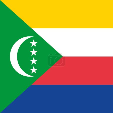 Comoros flag - solid flat vector square with sharp corners.