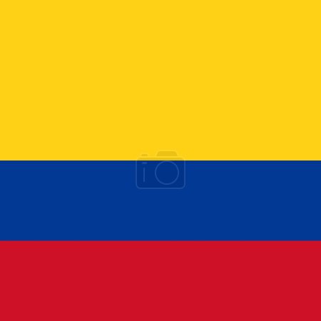 Kolumbien Flagge - massives flaches Vektorquadrat mit scharfen Ecken.