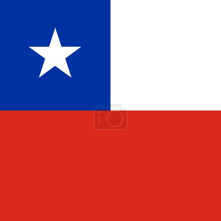 Chile-Flagge - massives flaches Vektorquadrat mit scharfen Ecken.