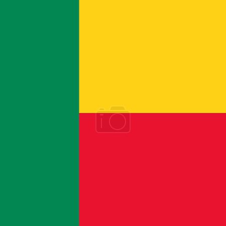Benin flag - solid flat vector square with sharp corners.