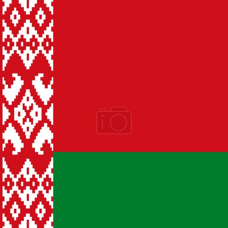 Weißrussland Flagge - massives flaches Vektorquadrat mit scharfen Ecken.
