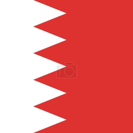 Bahrain flag - solid flat vector square with sharp corners.