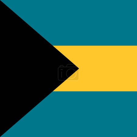 Bahamas flag - solid flat vector square with sharp corners.