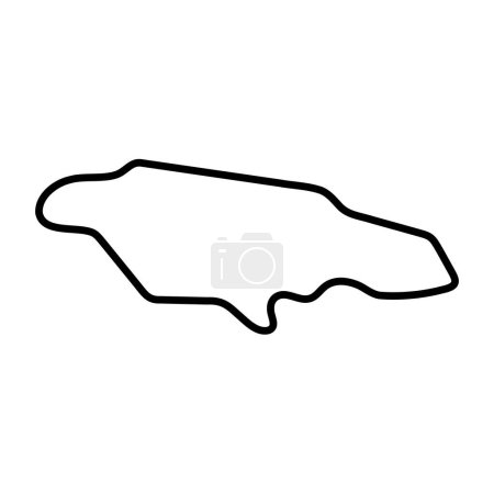 Jamaïque pays carte simplifiée. contour noir épais contour. Icône vectorielle simple