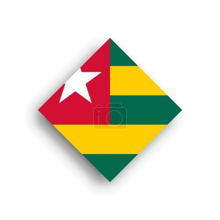 Drapeau du Togo - icône en forme de losange avec ombre portée isolée sur fond blanc