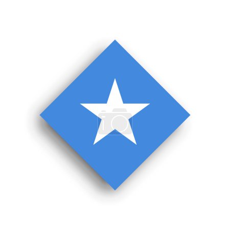 Somalia-Flagge - Rautensymbol mit fallendem Schatten auf weißem Hintergrund