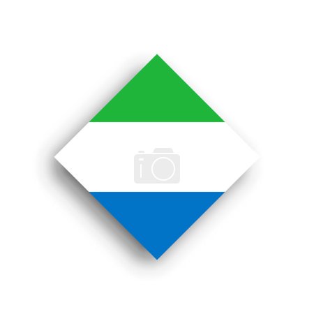 Sierra Leone Flagge - Rautenform-Symbol mit Schlagschatten isoliert auf weißem Hintergrund
