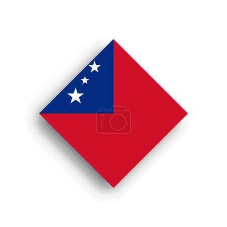 Samoa flag - rhombus shape icon with dropped shadow isolated on white background