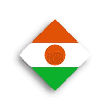 Niger-Flagge - Rautensymbol mit Schlagschatten auf weißem Hintergrund