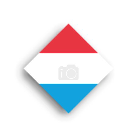 Luxemburger Flagge - Rautensymbol mit Schlagschatten isoliert auf weißem Hintergrund