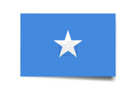 Somalia flag - rectangle card with dropped shadow isolated on white background.