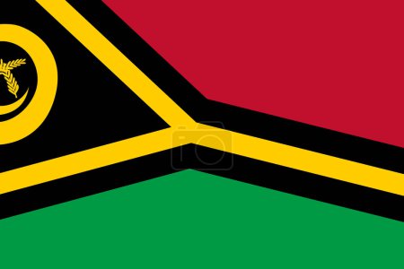 Vanuatu Flagge - rechteckiger Ausschnitt der gedrehten Vektorfahne.