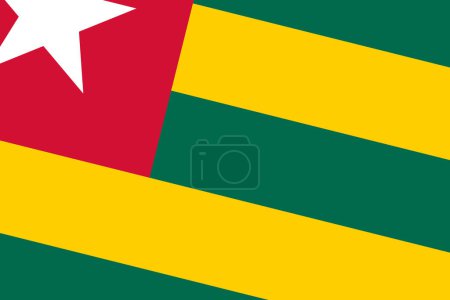 Drapeau du Togo - découpage rectangulaire du drapeau vectoriel rotatif.