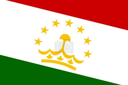 Bandera de Tayikistán - recorte rectangular de la bandera vectorial girada.