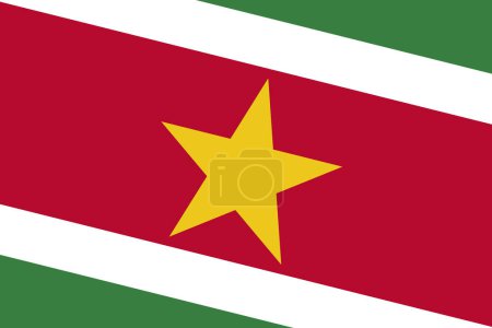 Suriname flag - rectangular cutout of rotated vector flag.