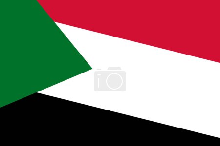 Sudan flag - rectangular cutout of rotated vector flag.