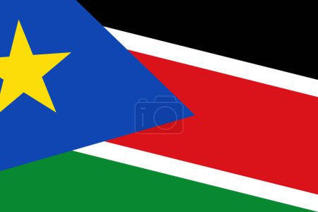 Drapeau Soudan du Sud - découpage rectangulaire du drapeau vectoriel rotatif.