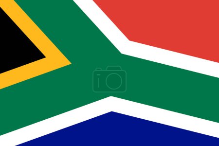 Bandera de Sudáfrica - recorte rectangular de la bandera vectorial girada.