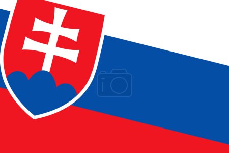 Drapeau Slovaquie - découpage rectangulaire du drapeau vectoriel rotatif.