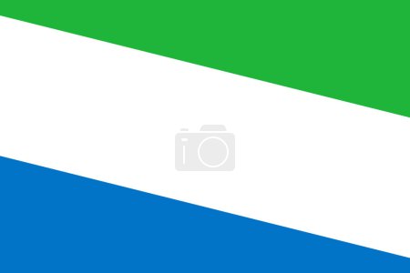 Sierra Leone flag - rectangular cutout of rotated vector flag.
