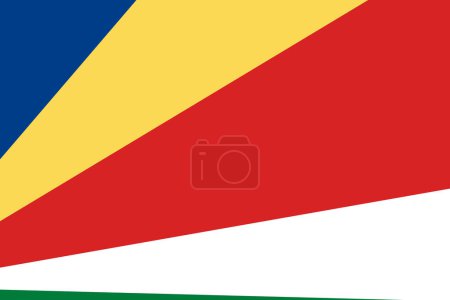 Flagge der Seychellen - rechteckiger Ausschnitt der gedrehten Vektorfahne.