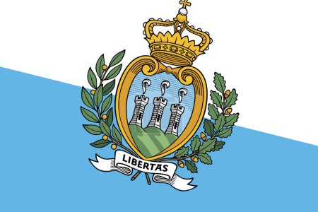 Bandera de San Marino - recorte rectangular de la bandera vectorial girada.