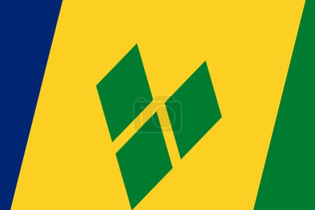Bandera de San Vicente y las Granadinas - recorte rectangular de la bandera vectorial girada.