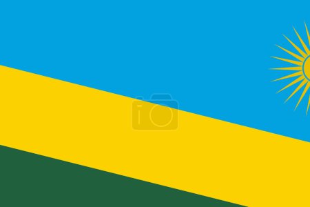 Bandera de Ruanda - recorte rectangular de la bandera vectorial girada.