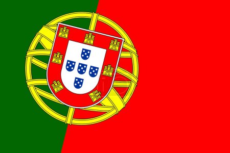 Bandera de Portugal - recorte rectangular de la bandera vectorial girada.