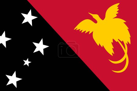Flagge Papua-Neuguineas - rechteckiger Ausschnitt der gedrehten Vektorfahne.