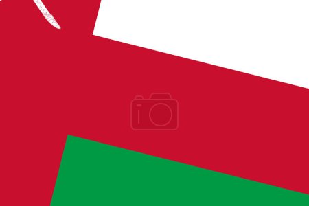 Oman-Flagge - rechteckiger Ausschnitt der gedrehten Vektorfahne.