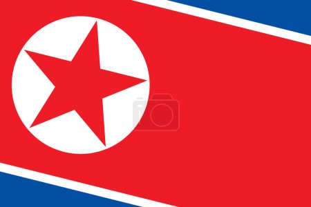 Nordkoreanische Flagge - rechteckiger Ausschnitt der rotierten Vektorfahne.