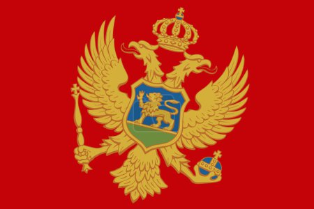 Bandera Montenegro - recorte rectangular de la bandera vectorial girada.