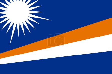 Flagge der Marshall-Inseln - rechteckiger Ausschnitt der gedrehten Vektorfahne.