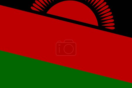 Malawi Flagge - rechteckiger Ausschnitt der gedrehten Vektorfahne.