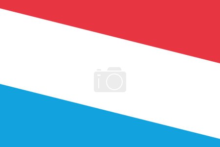 Luxemburger Flagge - rechteckiger Ausschnitt der gedrehten Vektorfahne.