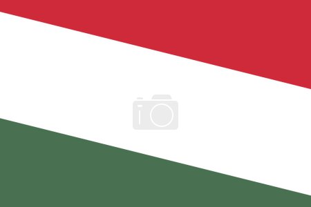 Drapeau Hongrie - découpage rectangulaire du drapeau vectoriel rotatif.
