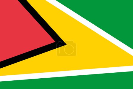 Guyana flag - rectangular cutout of rotated vector flag.