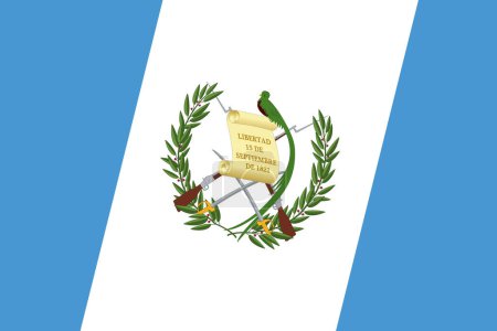 Guatemala-Flagge - rechteckiger Ausschnitt der rotierten Vektorfahne.
