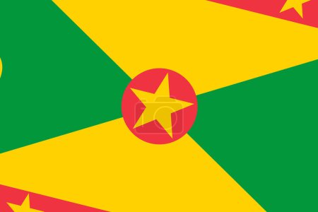 Grenada Flagge - rechteckiger Ausschnitt der gedrehten Vektorfahne.