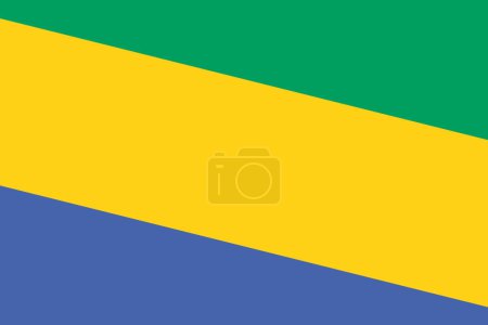 Drapeau Gabon - découpage rectangulaire du drapeau vectoriel rotatif.