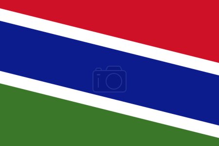 Gambia flag - rectangular cutout of rotated vector flag.