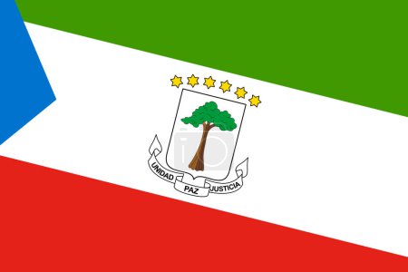 Drapeau Guinée équatoriale - découpage rectangulaire du drapeau vectoriel rotatif.