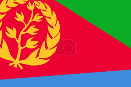 Bandera de Eritrea - recorte rectangular de la bandera vectorial girada.