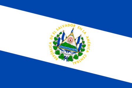 Bandera de El Salvador - recorte rectangular de la bandera vectorial girada.