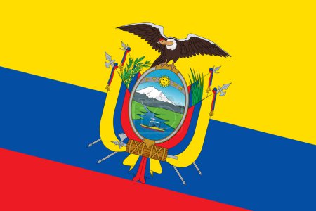 Bandera de Ecuador - recorte rectangular de la bandera vectorial girada.