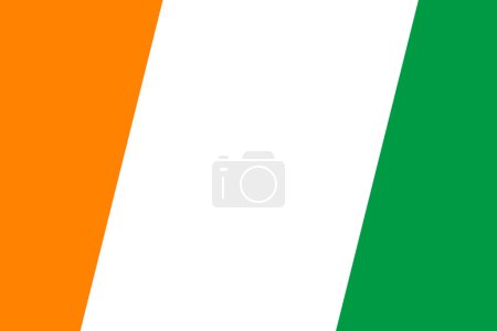 Flagge der Elfenbeinküste - rechteckiger Ausschnitt der gedrehten Vektorfahne.