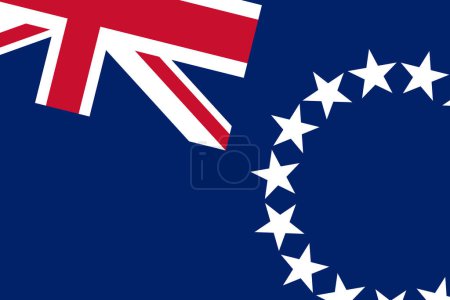 Cook Islands Flagge - rechteckiger Ausschnitt der gedrehten Vektorfahne.